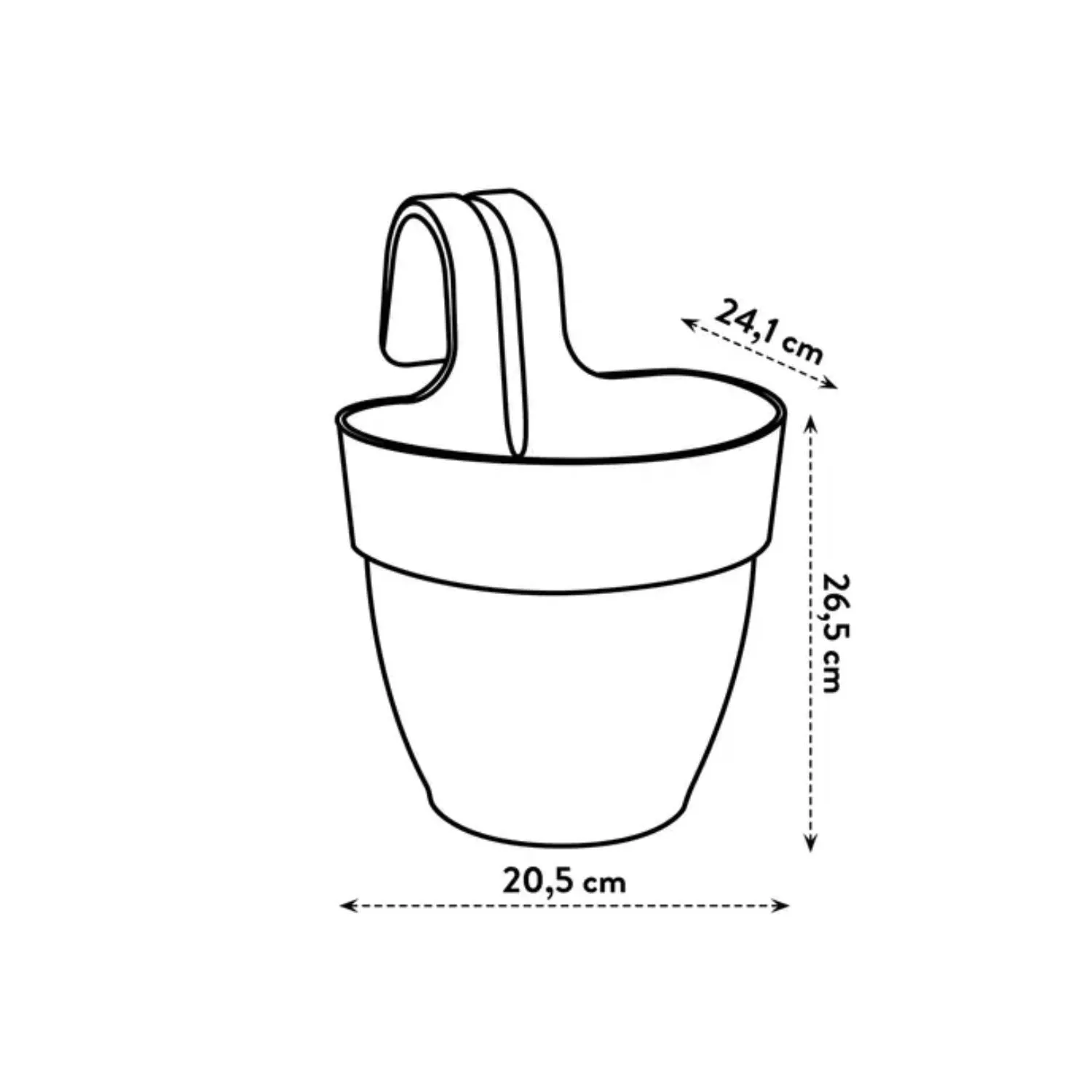 Elho 27cm Dusty Pink Small Vibia Campana Easy Hanger Planter