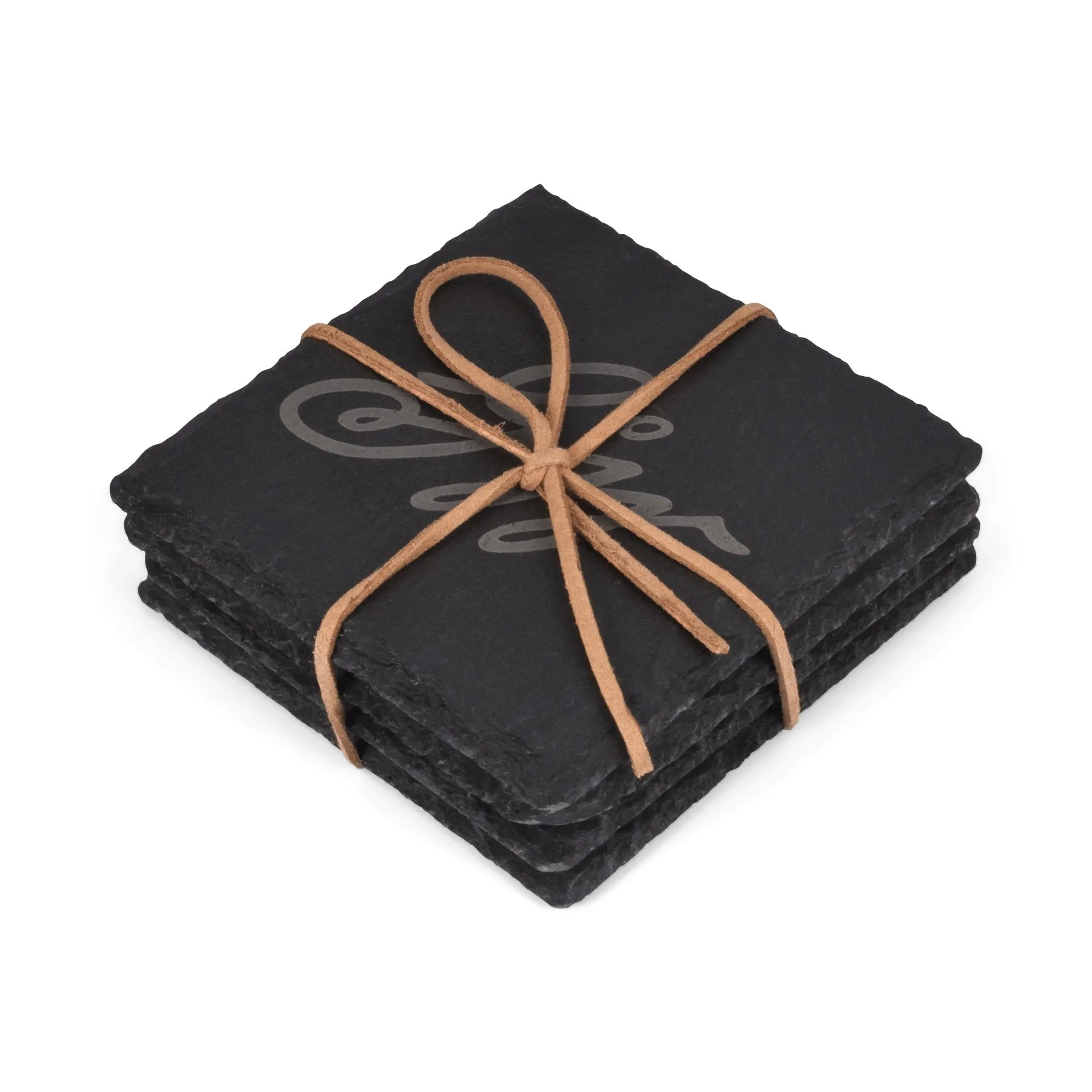 Etched Slate Coasters - set of 4