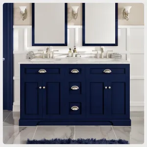 Eviva Epic 60" Bathroom Vanity Double Sinks Undermount Carrara Quartz Countertop New