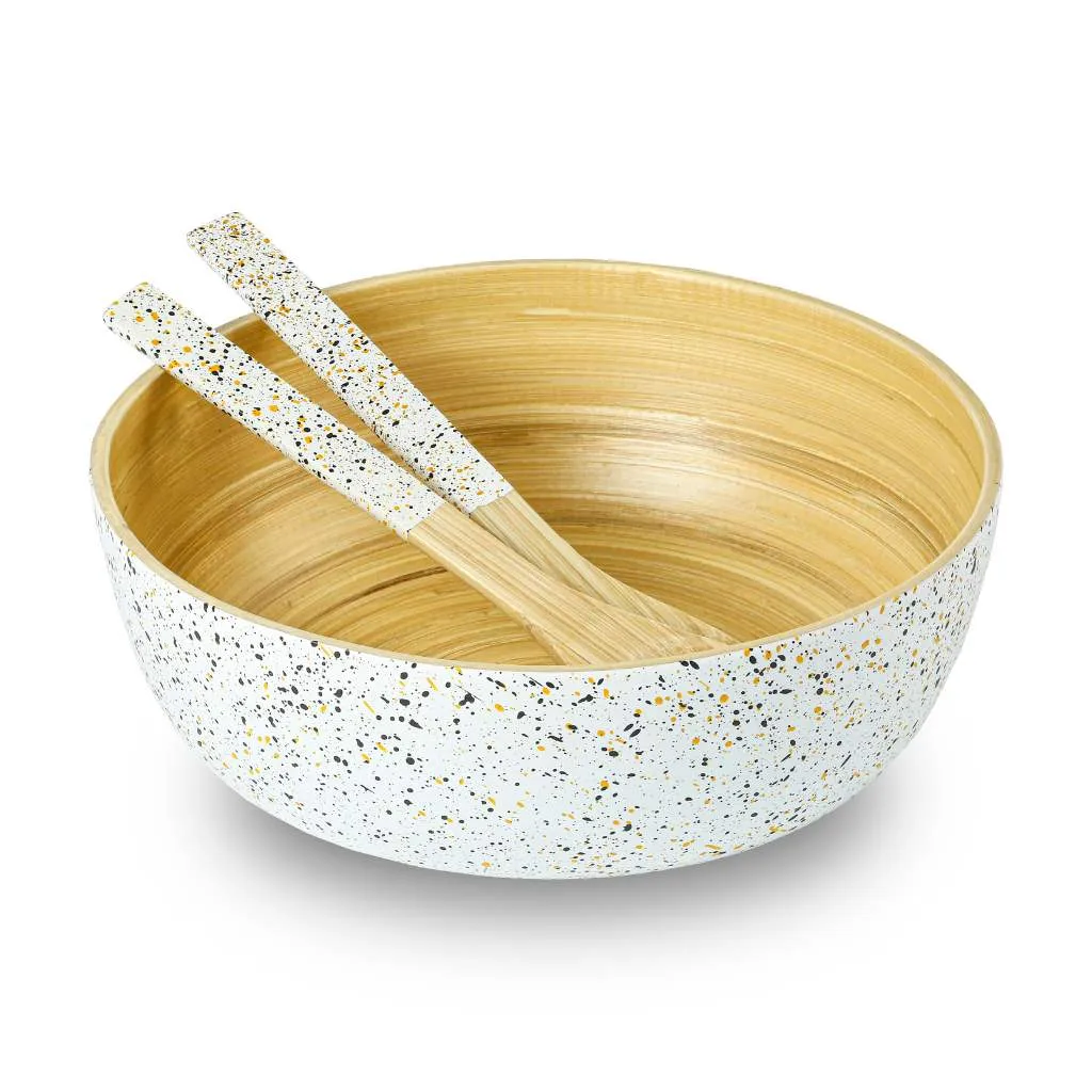 Extra Large Bamboo Salad Bowl (28cm / 11" Diameter): White