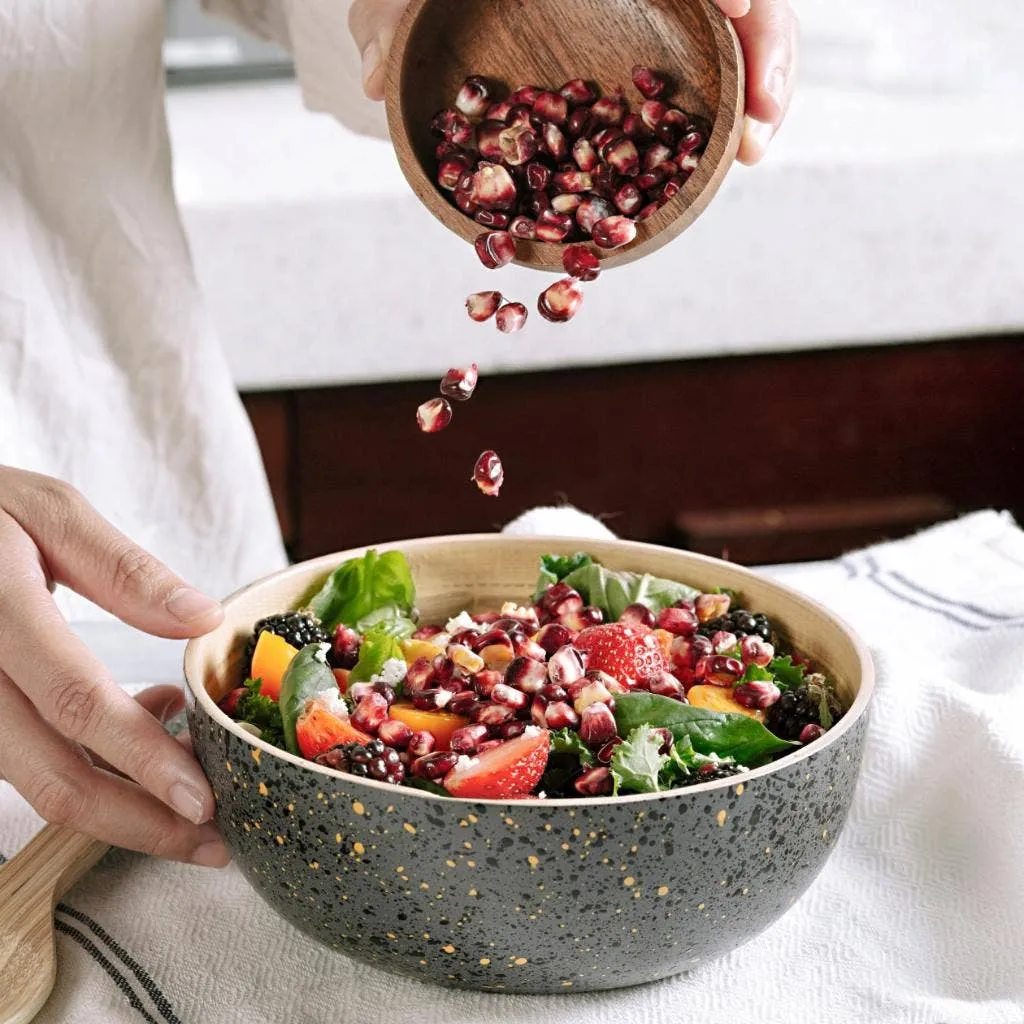 Extra Large Bamboo Salad Bowl (28cm / 11" Diameter): White