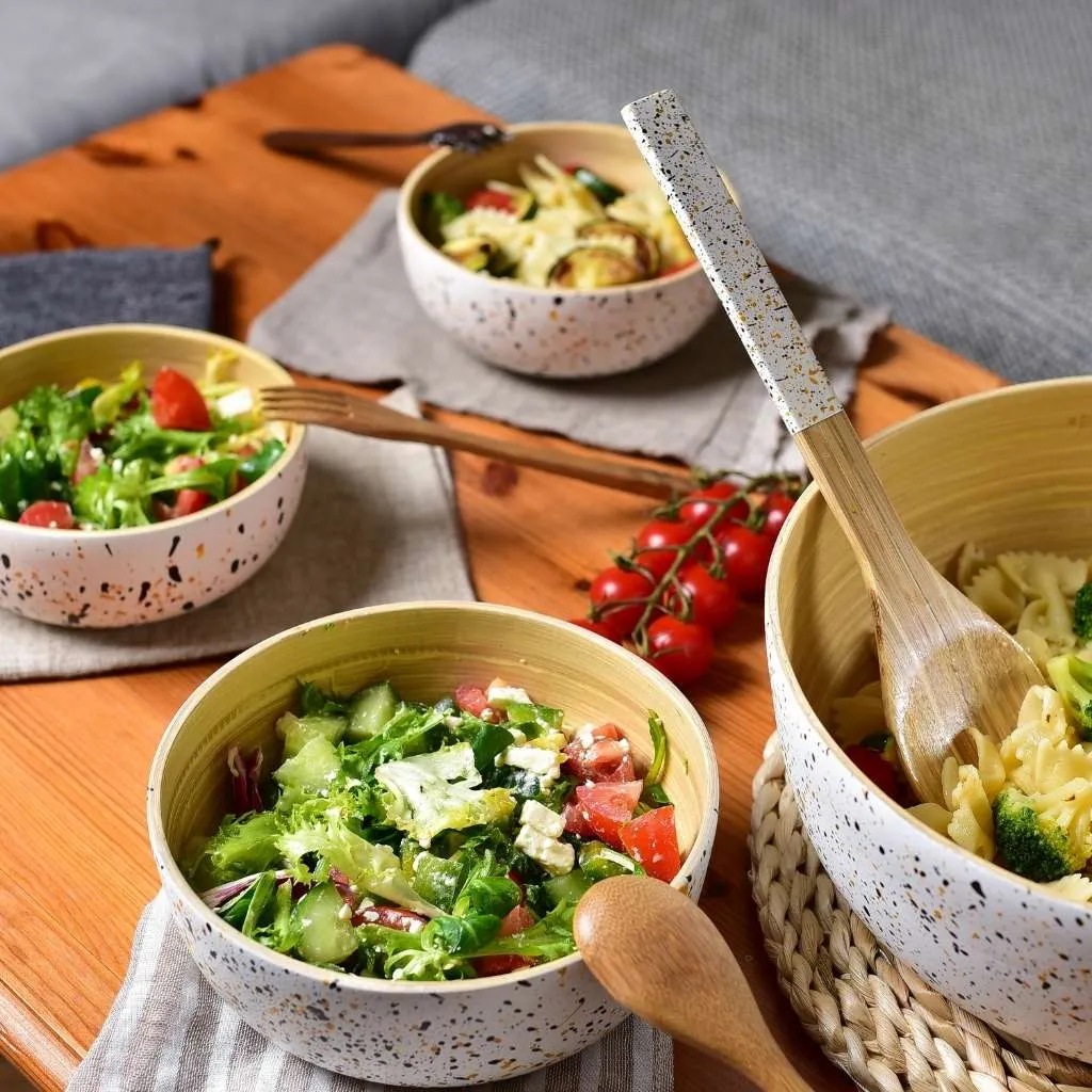 Extra Large Bamboo Salad Bowl (28cm / 11" Diameter): White