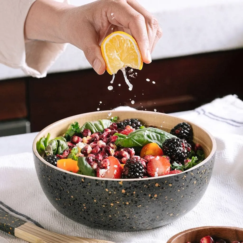Extra Large Bamboo Salad Bowl (28cm / 11" Diameter): White
