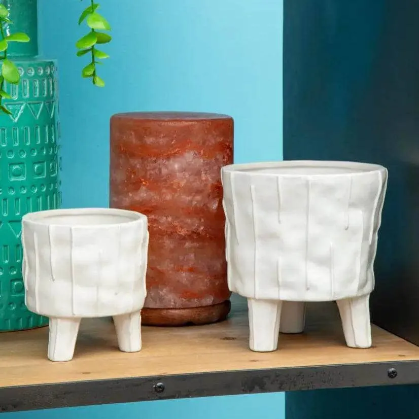 Fara White Small Planter