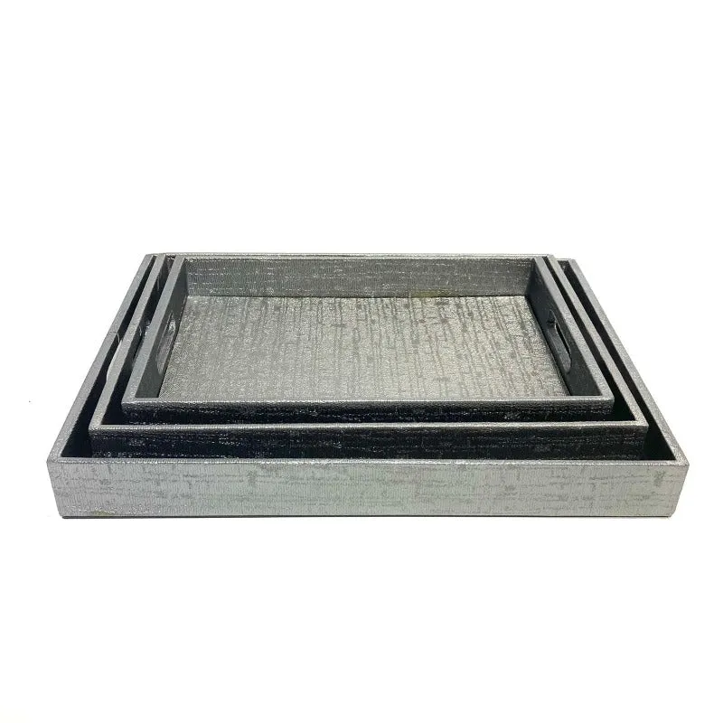 Faux Leather Serving Tray (Set of 3)