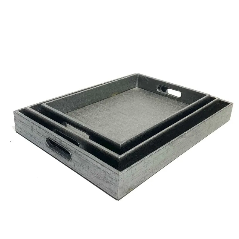 Faux Leather Serving Tray (Set of 3)
