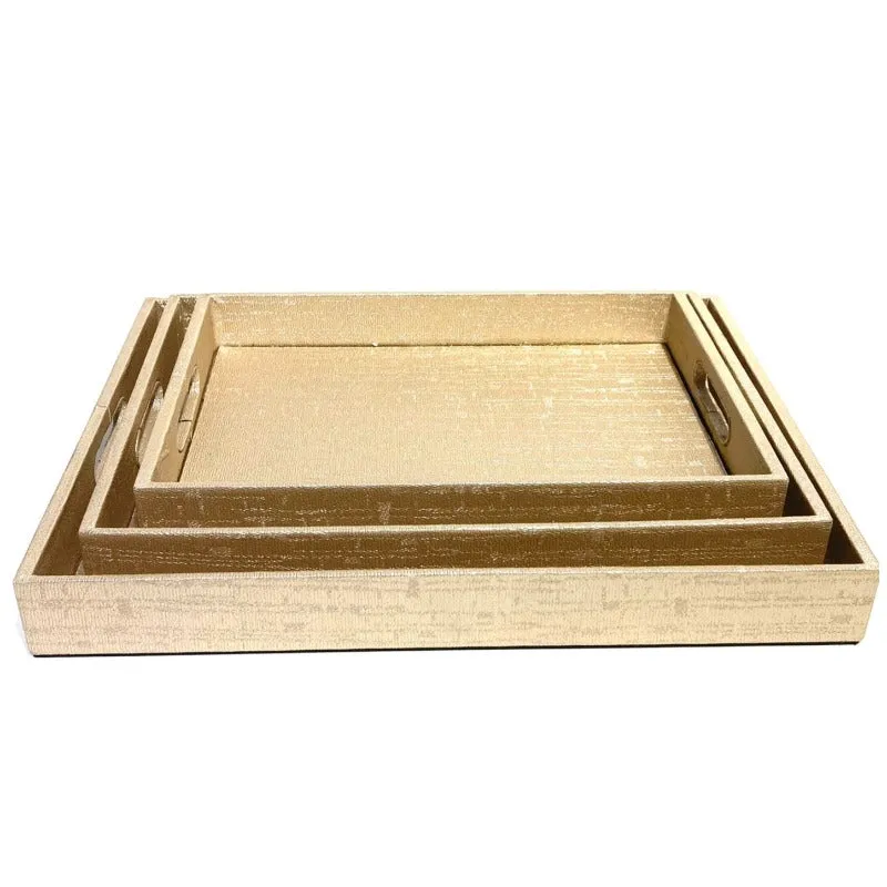 Faux Leather Serving Tray (Set of 3)