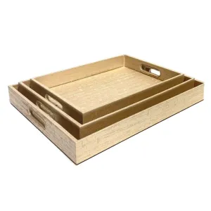 Faux Leather Serving Tray (Set of 3)