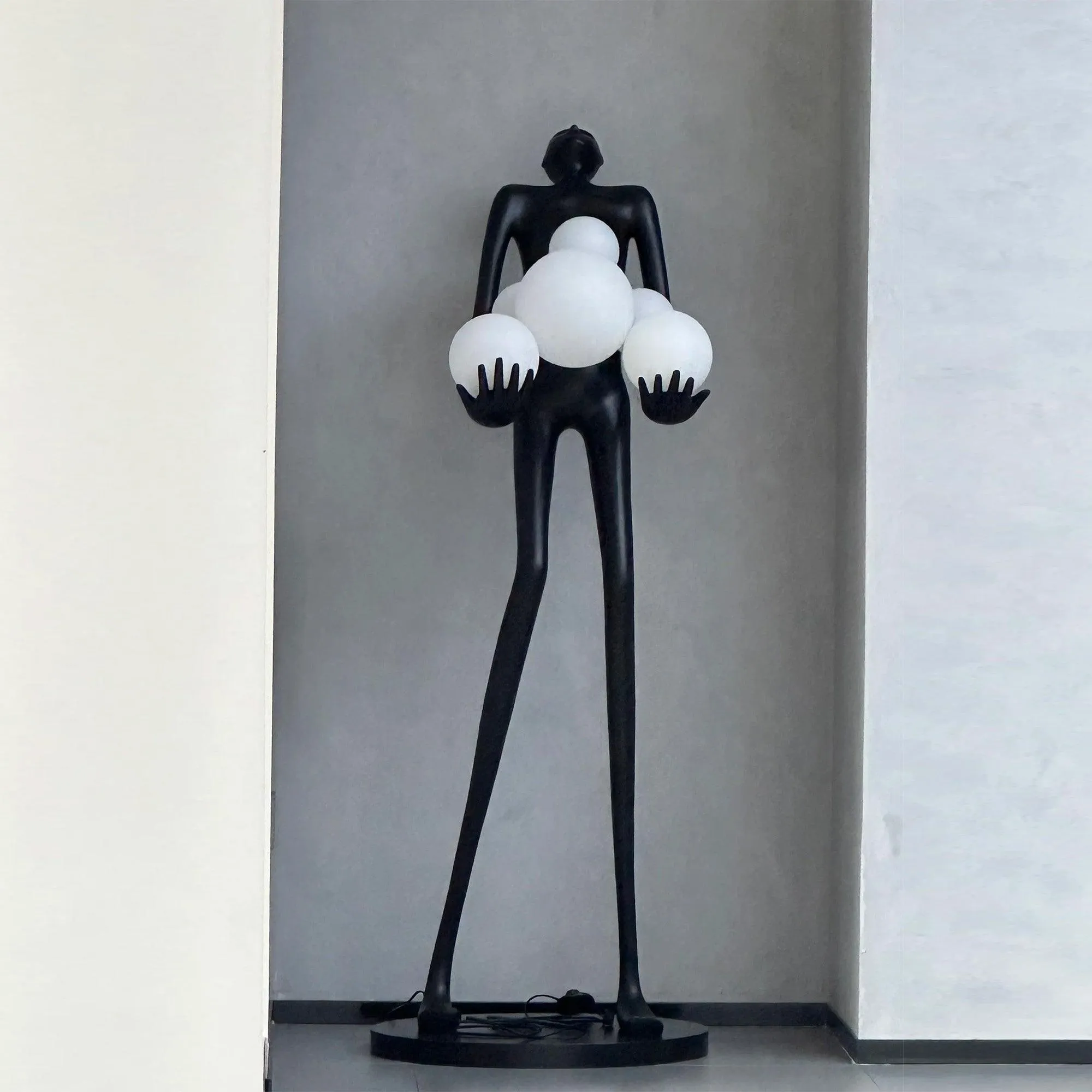 FINEST Human Statue Floor Lights Abstract Fiberglass Sculpture FF-010