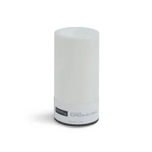 Flameless White LED Indoor Outdoor Pillar Candle, 3in x 6in