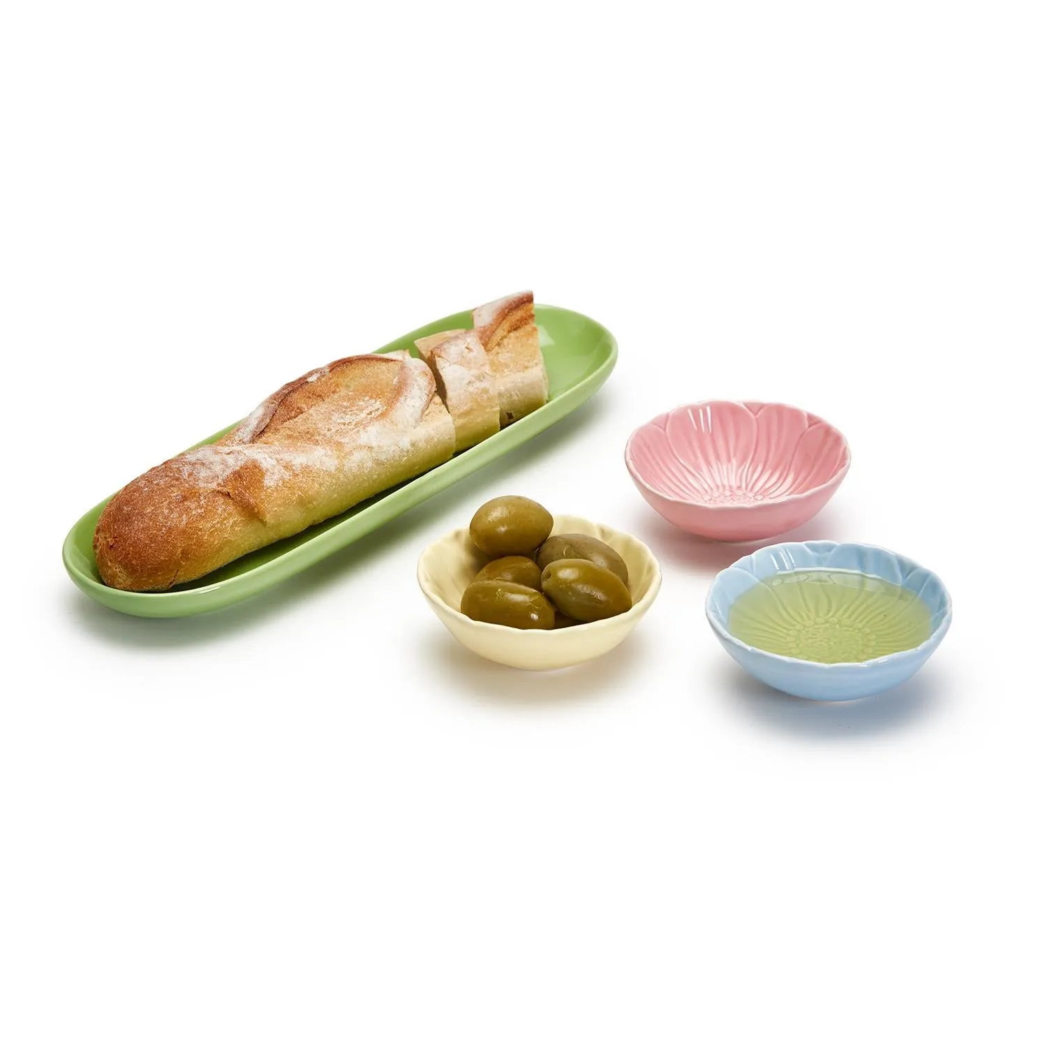 Flower Tidbit Bowls with Tray