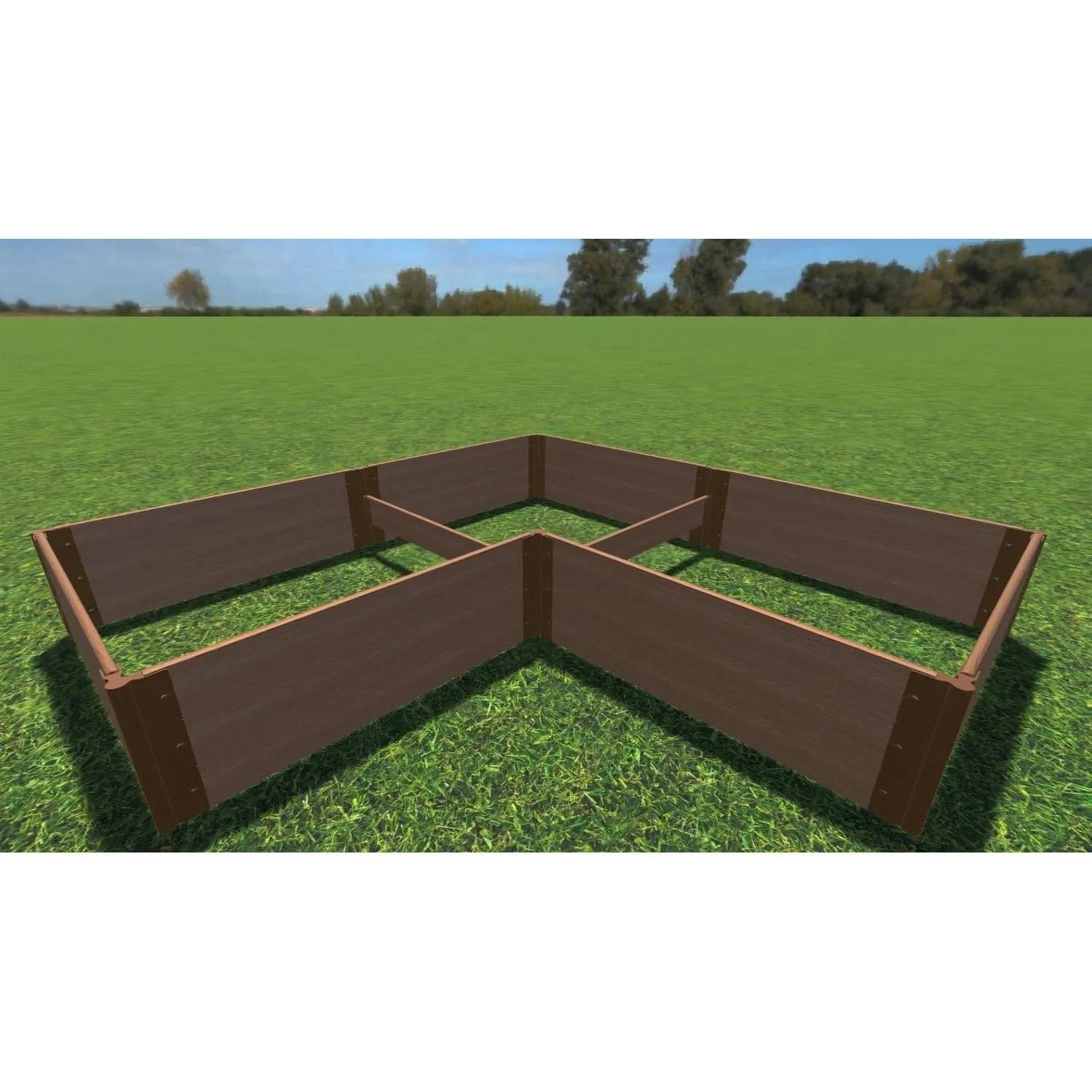 Frame It All | Tool-Free Arrowhead Straight Corner Raised Garden Bed 8' X 8' X 22" - Classic Sienna