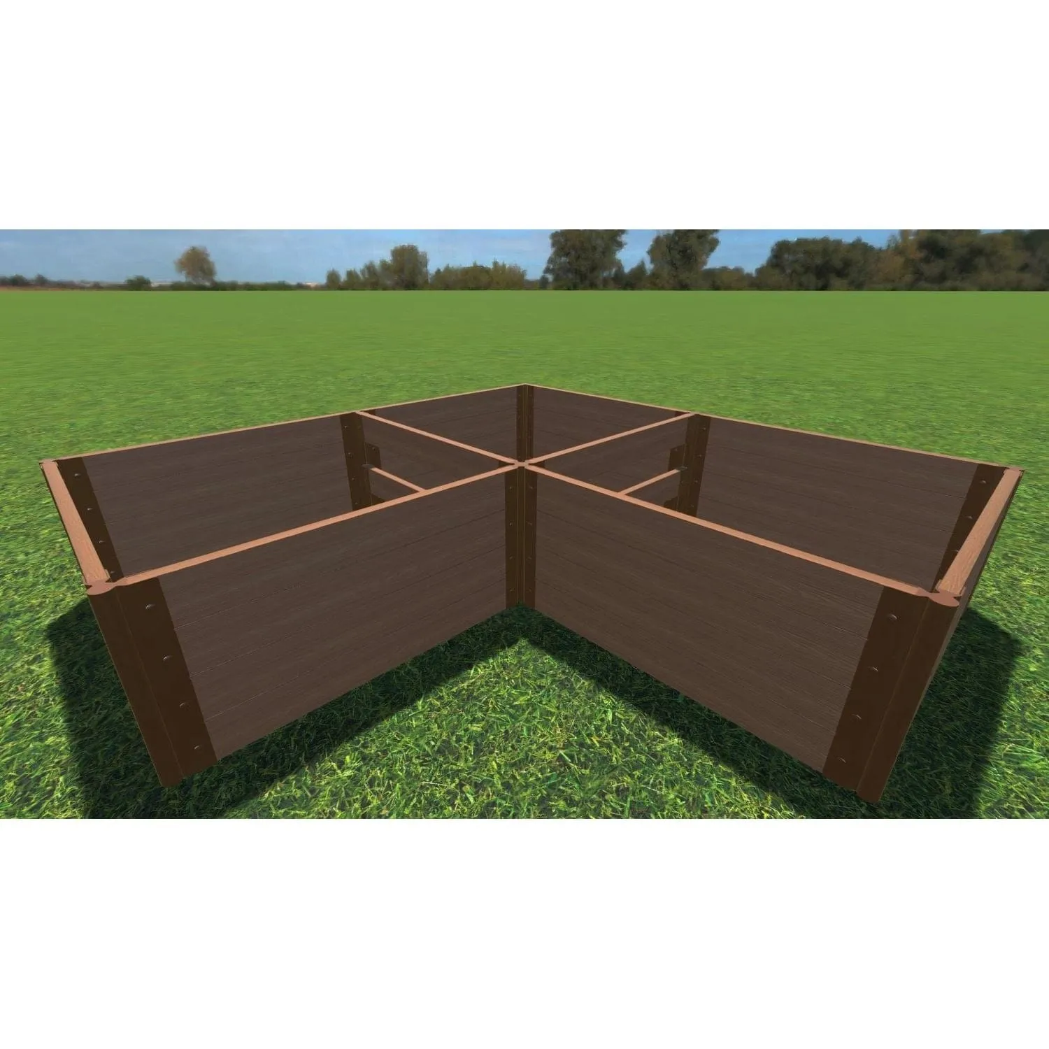 Frame It All | Tool-Free Arrowhead Straight Corner Raised Garden Bed 8' X 8' X 22" - Classic Sienna