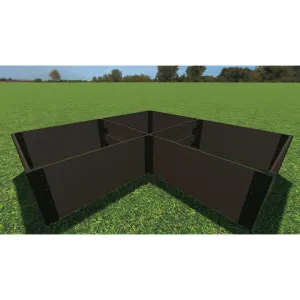 Frame It All | Tool-Free Arrowhead Straight Corner Raised Garden Bed 8' X 8' X 22" - Uptown Brown - 1" Profile