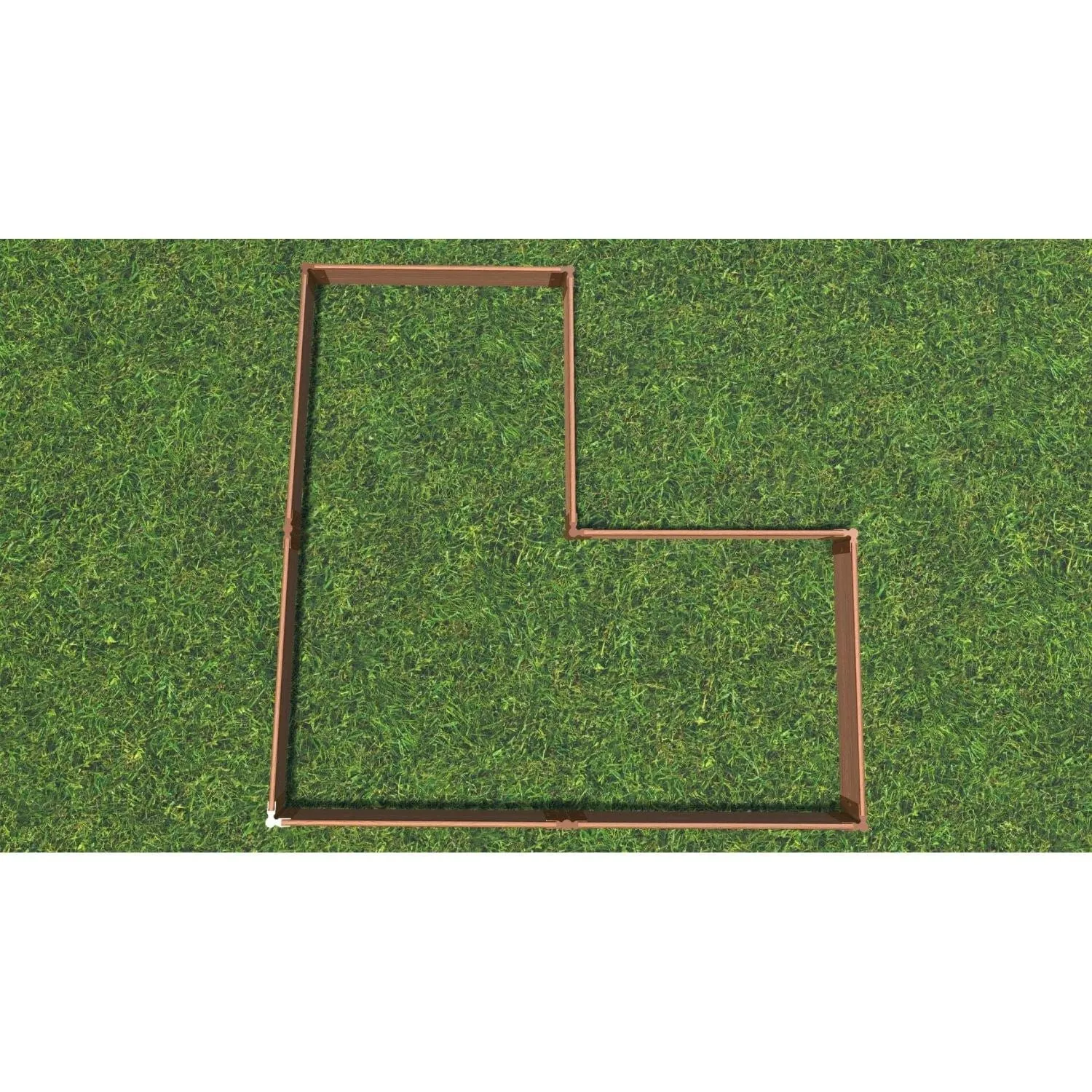 Frame It All | Tool-Free Arrowhead Straight Corner Raised Garden Bed 8' X 8' X 5.5" - Classic Sienna