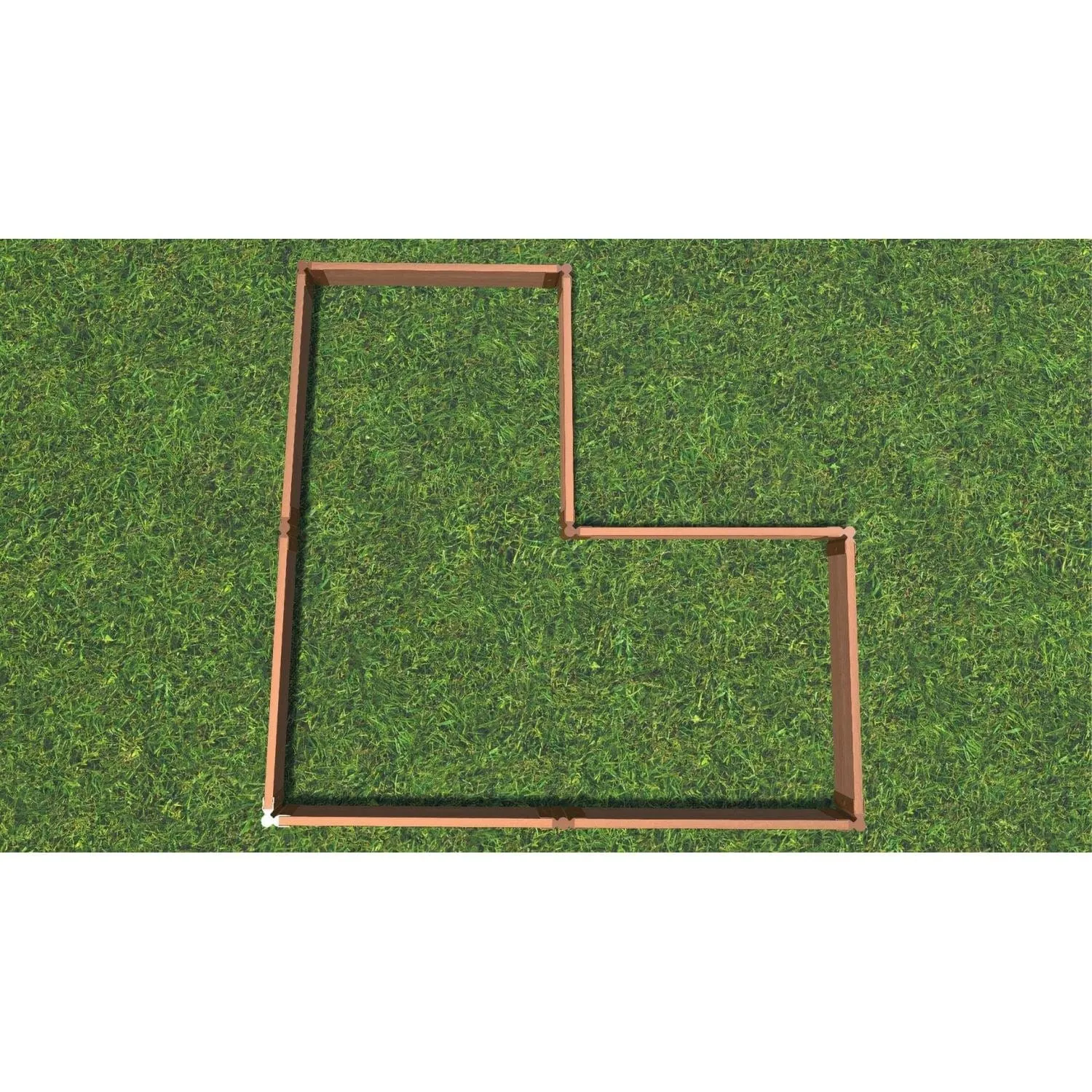 Frame It All | Tool-Free Arrowhead Straight Corner Raised Garden Bed 8' X 8' X 5.5" - Classic Sienna