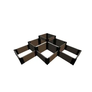 Frame It All | Tool-Free The Banaue Raised Garden Bed (Terraced) 6' X 6' Upload Brown - 1" Profile