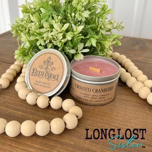 Frosted Cranberry 8 oz. wooden wick candle