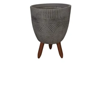 Geolite Tall Egg With Legs Granite Large 37x53cm