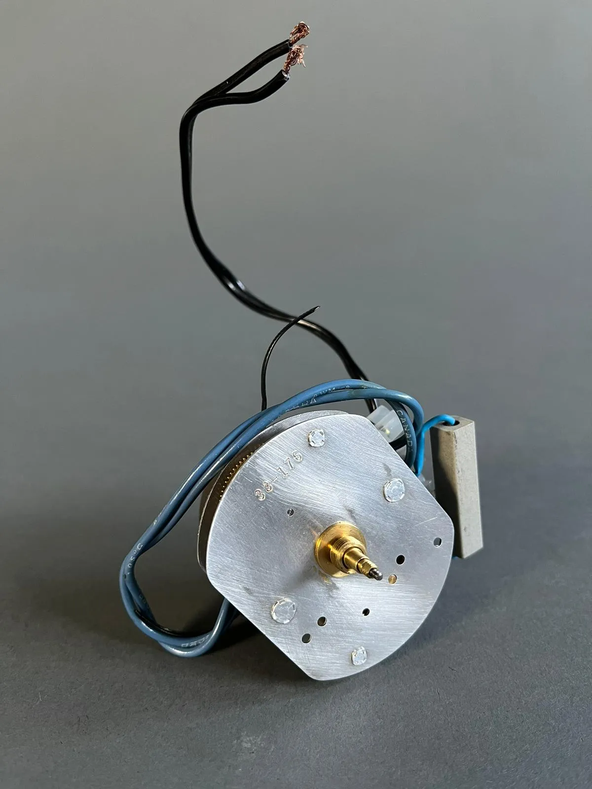 George Nelson Mid Century Ball Clock in Brass and Wood