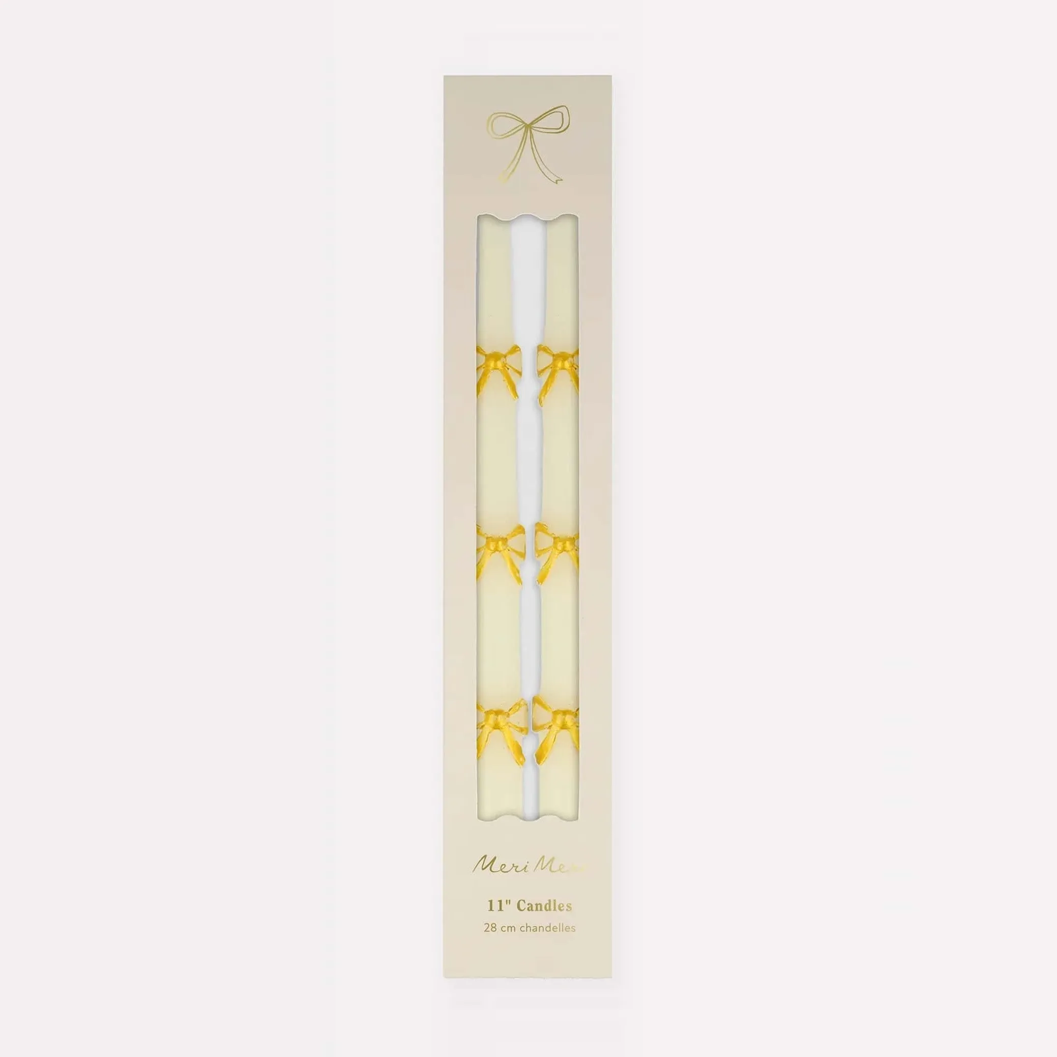 Gold Bow Taper Candle