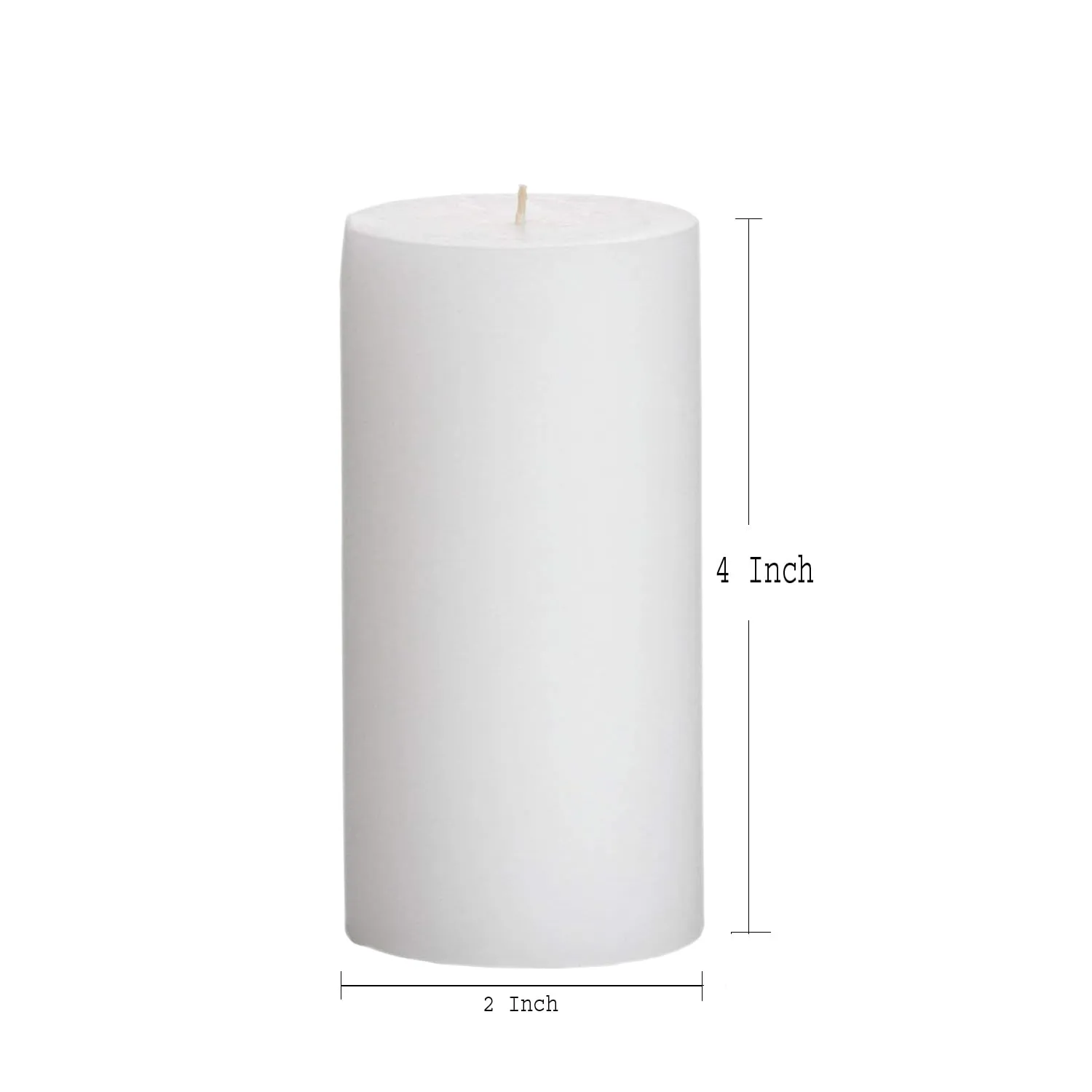 GOZZTOM Piller Candles Smoke Less for Party and Event Decoration Non-Scented White (2X4 Inch) - Pack of 4