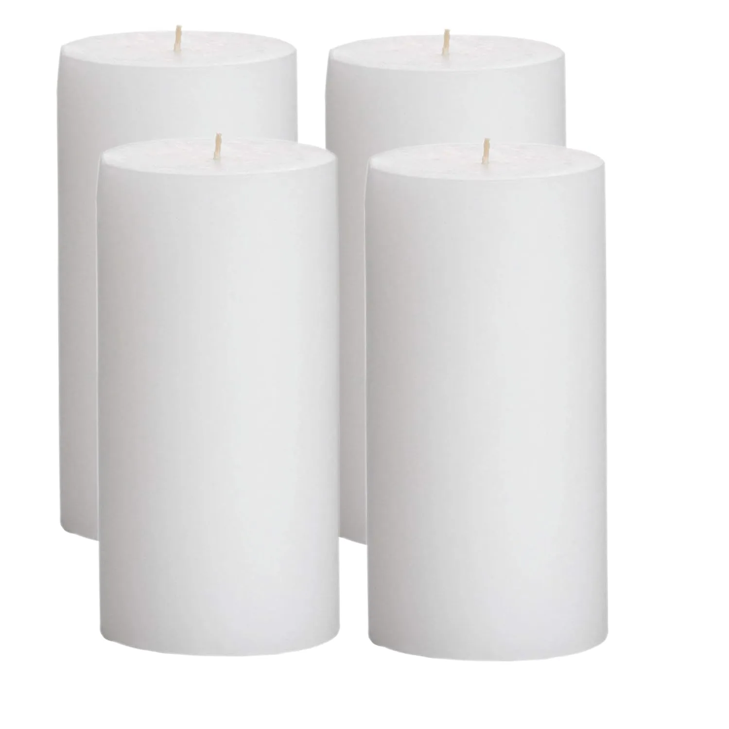 GOZZTOM Piller Candles Smoke Less for Party and Event Decoration Non-Scented White (2X4 Inch) - Pack of 4