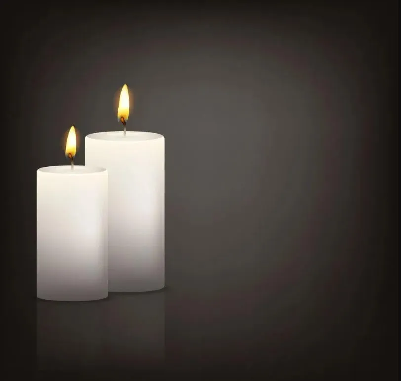 GOZZTOM Piller Candles Smoke Less for Party and Event Decoration Non-Scented White (2X4 Inch) - Pack of 4