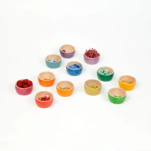 Grapat Wood Coloured Bowls x 12