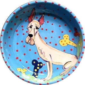 Great Dane Vintage Ceramic Dog Bowl
