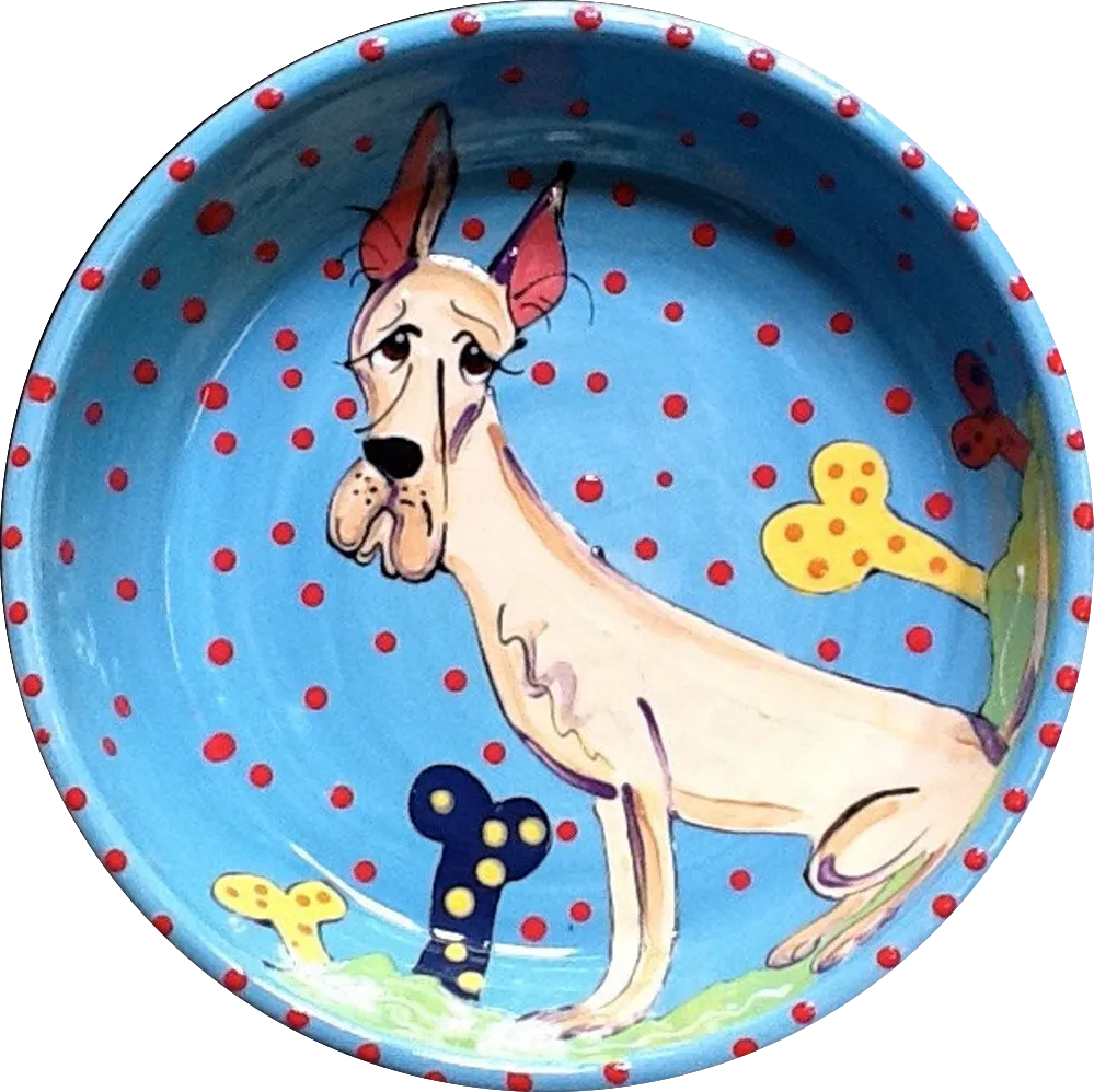 Great Dane Vintage Ceramic Dog Bowl