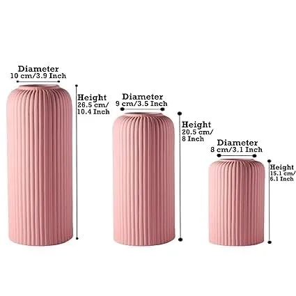 Greennest Artisan Trio: Handcrafted Ceramic Vases Set