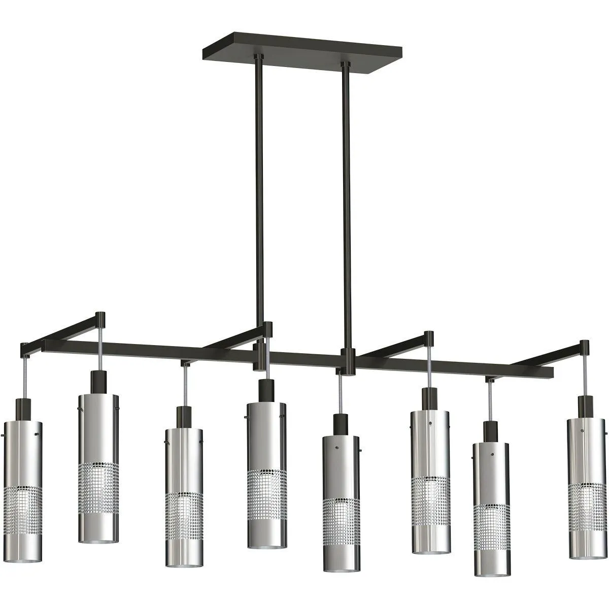 Grid 3 36 in. 8 Lights Pendant Light Brushed Nickel finish