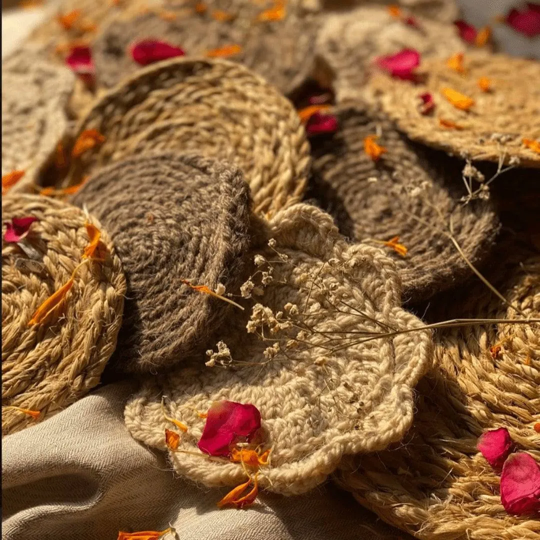 Hand Knitted Coasters Pure Himalayan Wool