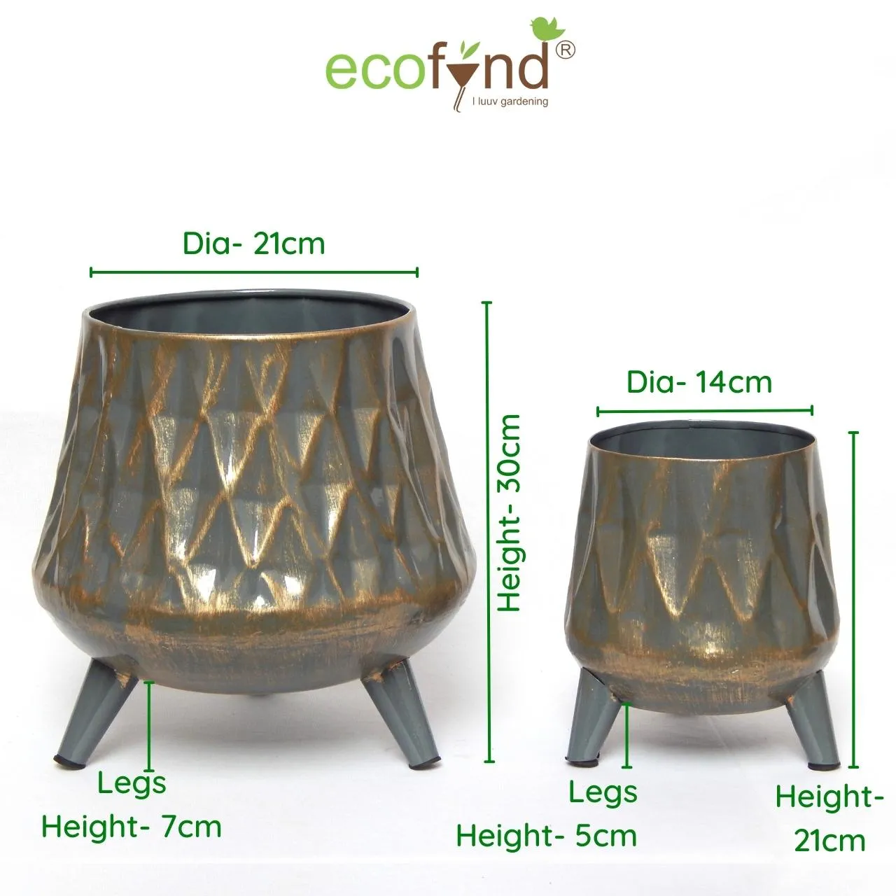 Hazel Metal Planter with Stand