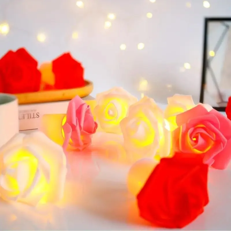 IYAAN Rose Flower Led Light Candles/Beautiful Decoration Flower Candles Smokeless Decorative Candles Led Tea Light Candle for Diwali Decoration Set of 12