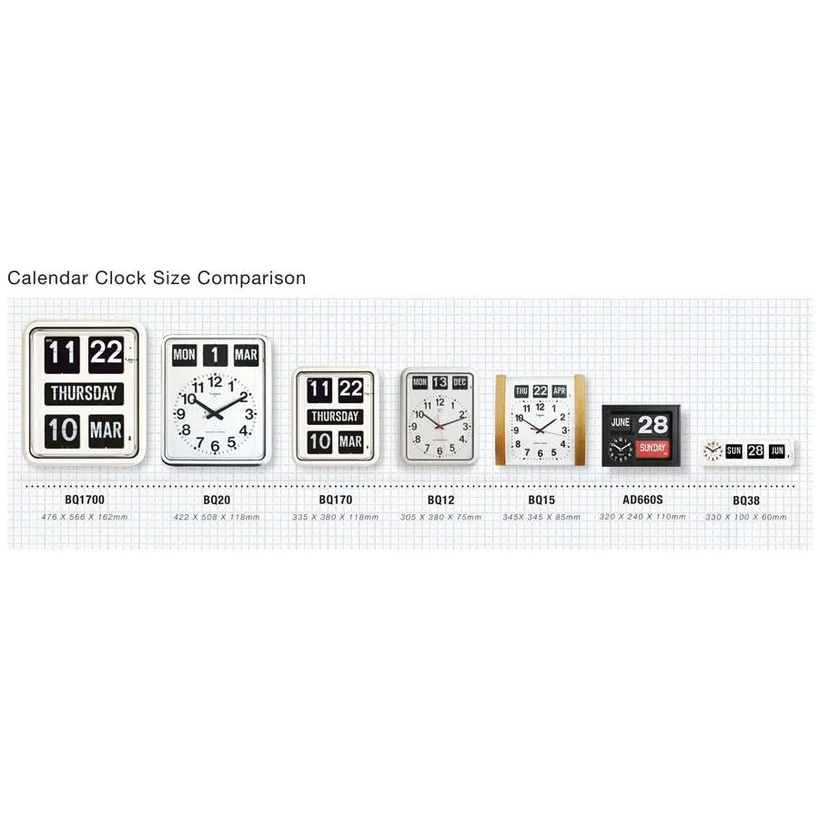 Jadco Automatic Flip Calendar with Analogue Clock
