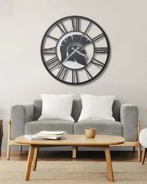 Jobid Venture Wooden Stylish Spartan Design Clock for Home & Office - Black