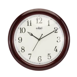 KAISER Night Glow 13 Inch Quartz Wall Clock - Non-Ticking Silent Movement Wooden Clock for Home & Office (Rosewood 10)