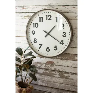 Kalalou - ROUND BLACK AND WHITE WALL CLOCK - CLA1257