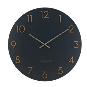 Katelyn Metal Wall Clock | Charcoal Grey