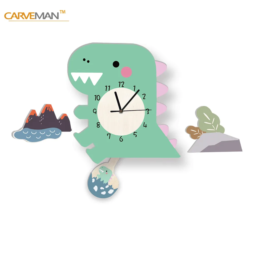 Kids Swing Watch Wall Clock with Cartoon Owl Design
