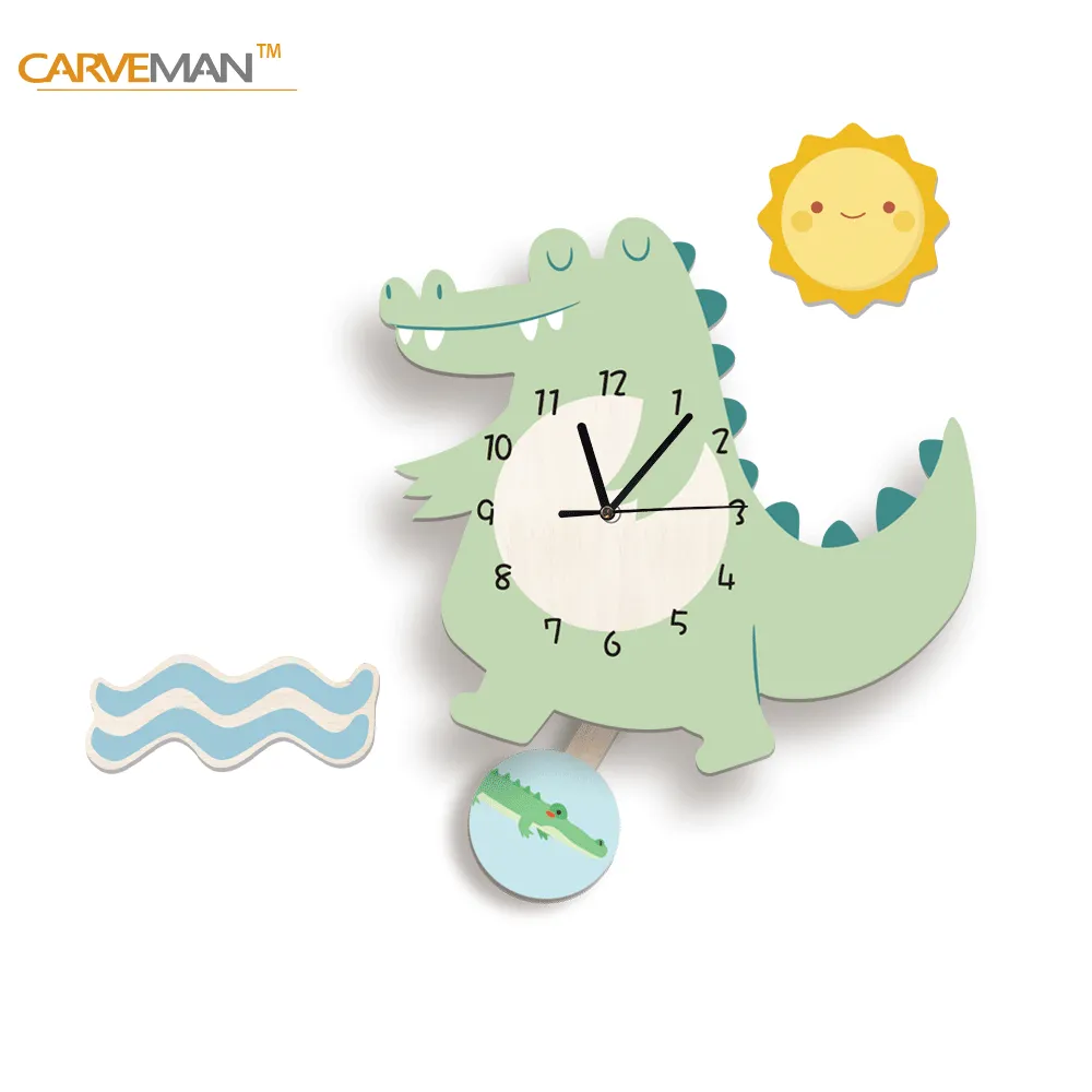 Kids Swing Watch Wall Clock with Cartoon Owl Design