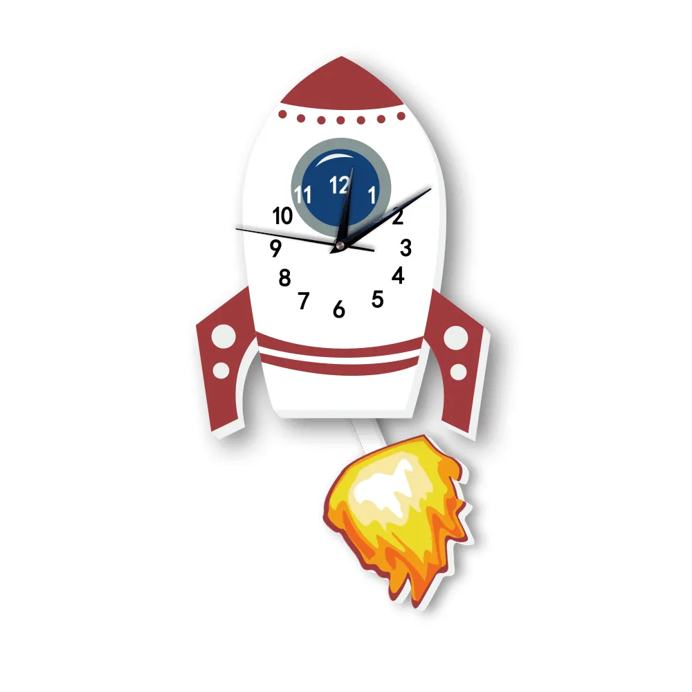Kids Swing Watch Wall Clock with Cartoon Owl Design