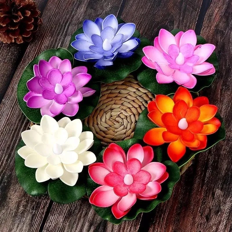 Klip2Deal Diwali Multi-Color Waterproof LED Floating Candles for Bath, Wedding, and Festival - Romantic Night Lighting with Lotus Shape | Smokeless Flameless Diya LED Candles (Plastic, Set of 3)