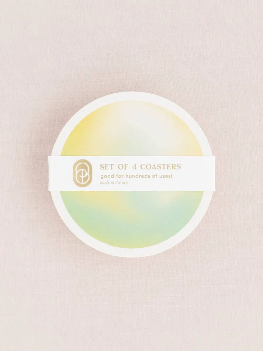 Lemon Lime Gradient Coasters - Set of Four