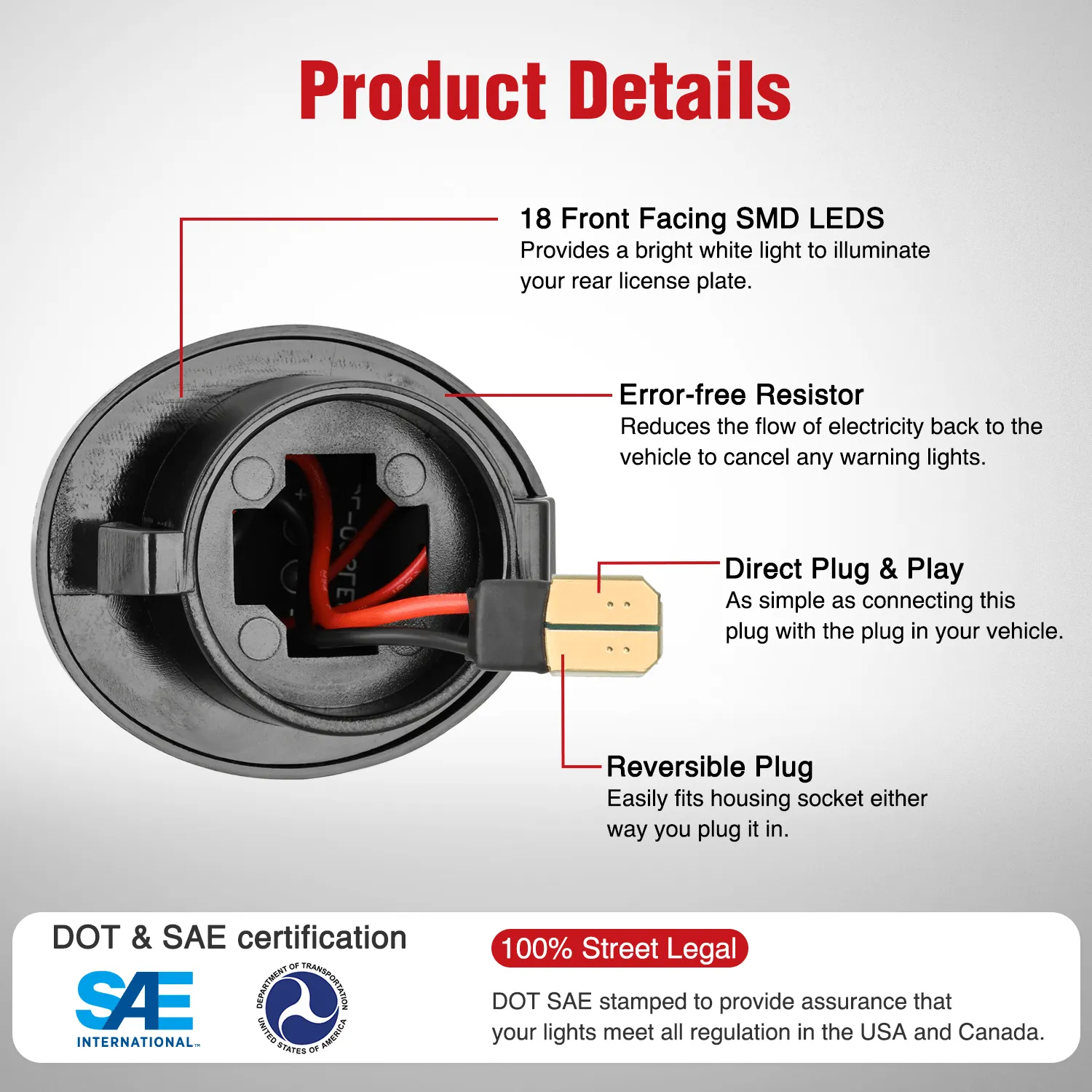 License Plate Lights Compatible with 1990-2003 2004 2005-2008 2009 2010 2011 2012 2013 2014 Ford F150 1999-2016 F250 F350 F450 F550 Super Duty with Red OLED Neon Tube 6000K White 2PCS Pack
