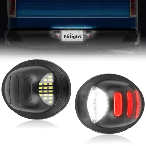 License Plate Lights Compatible with 1990-2003 2004 2005-2008 2009 2010 2011 2012 2013 2014 Ford F150 1999-2016 F250 F350 F450 F550 Super Duty with Red OLED Neon Tube 6000K White 2PCS Pack