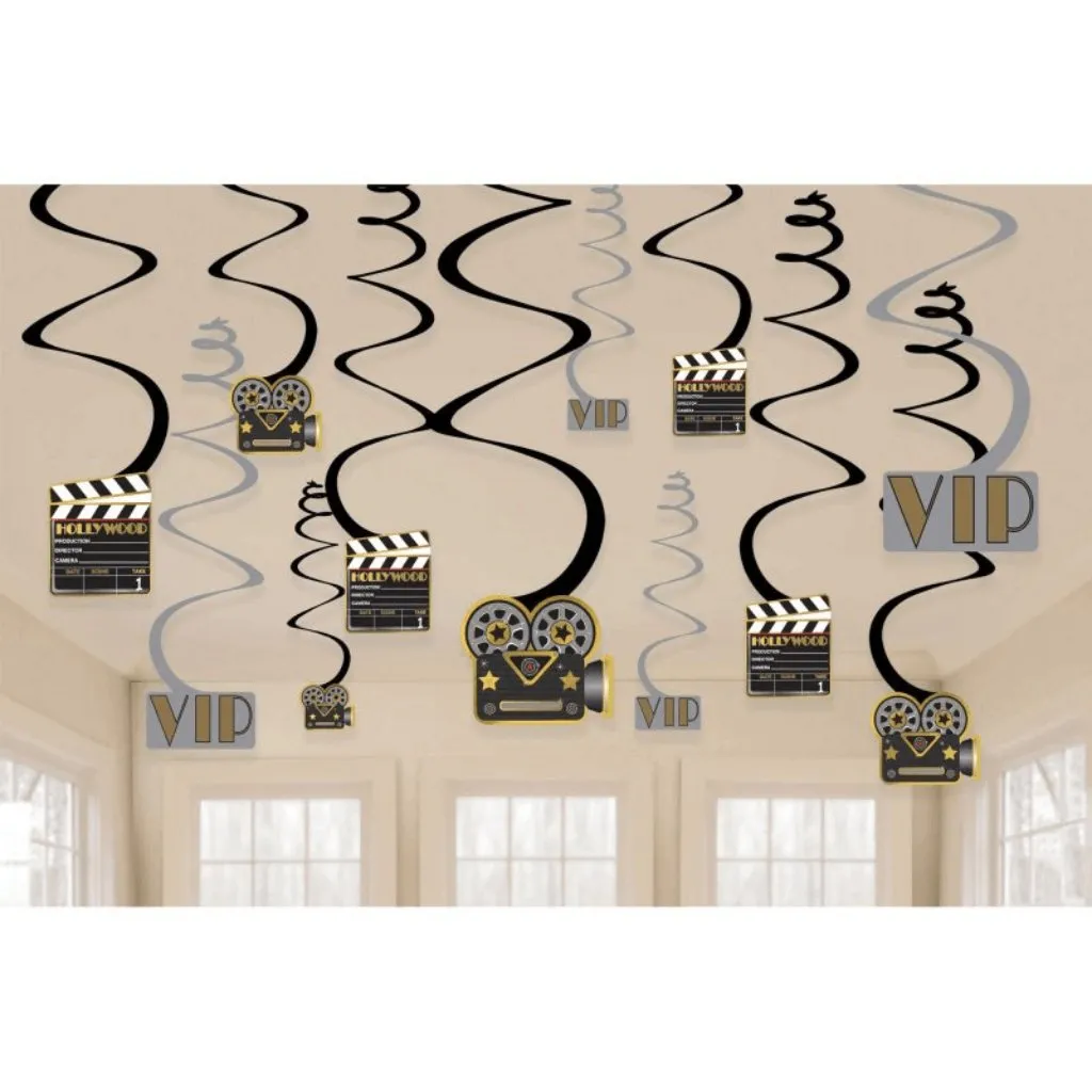 Lights Camera Action Spiral Hanging Swirl Decorations