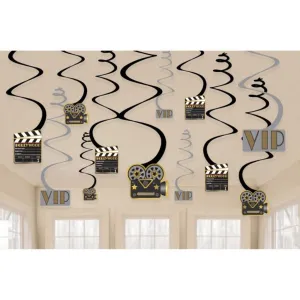 Lights Camera Action Spiral Hanging Swirl Decorations